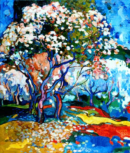 Orchard with White Trees, by Alush Shima