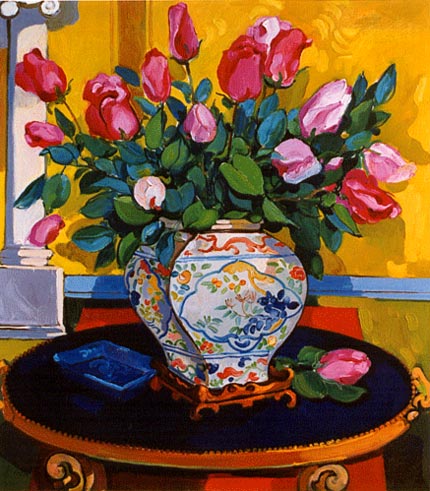 Pink Roses in a Chinese Vase, by Alush Shima